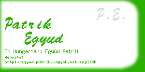 patrik egyud business card